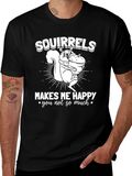 Squirrels Make Me Happy T-Shirt - Funny Graphic Tee product image 1