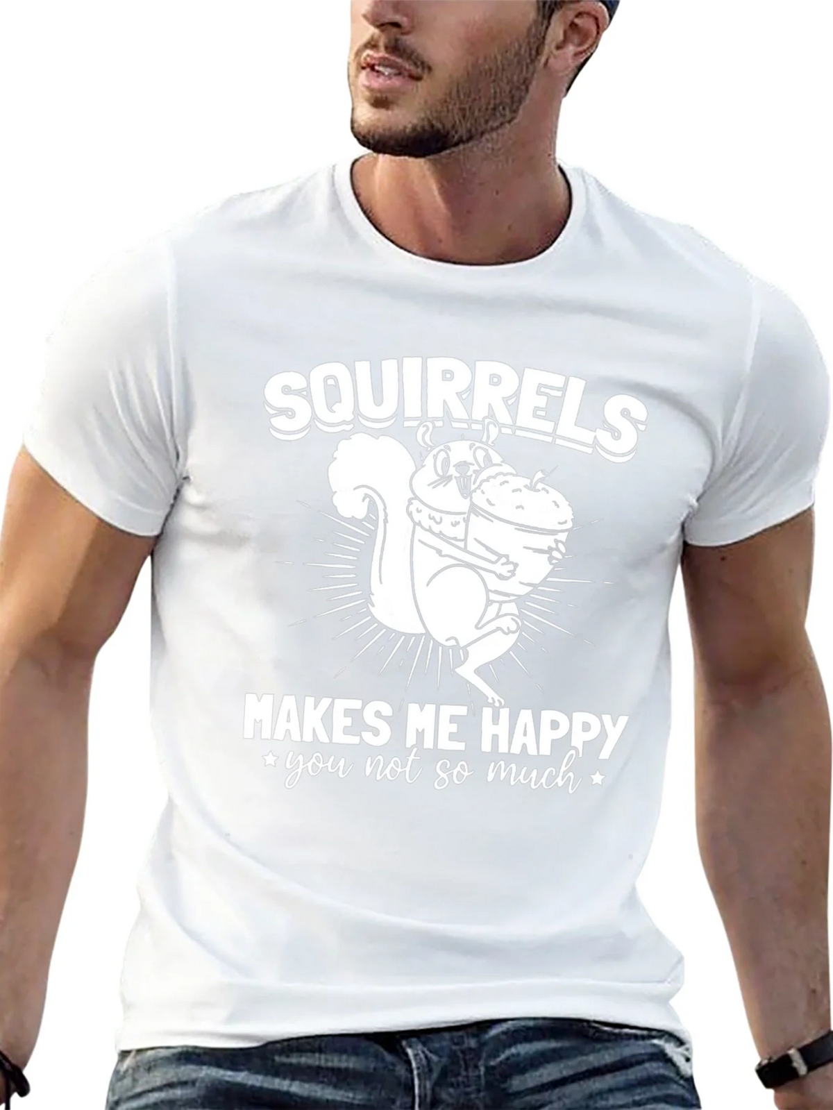 Squirrels Make Me Happy T-Shirt - Funny Graphic Tee product image 12