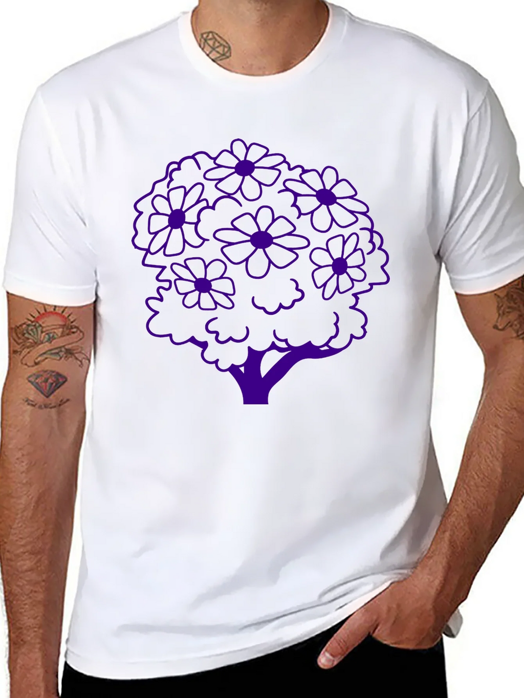 Floral Tree Graphic Tee - Stylish Black T-Shirt product image 7