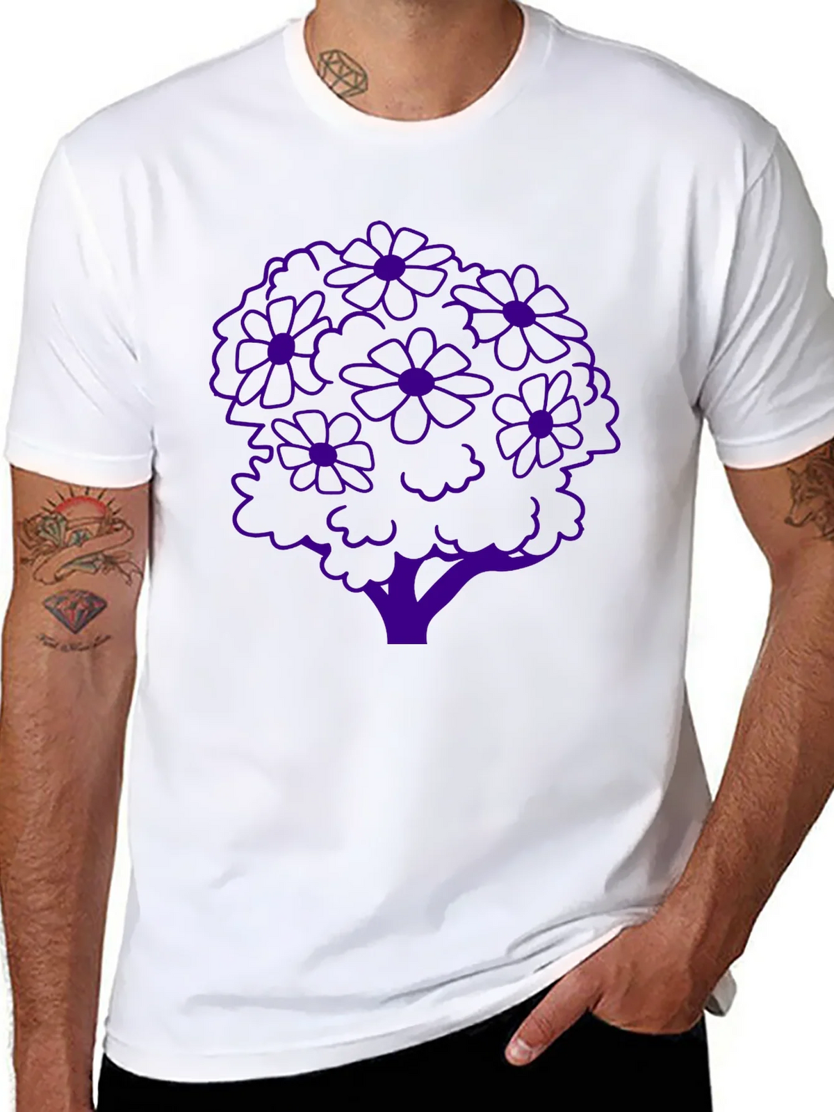 Floral Tree Graphic Tee - Stylish Black T-Shirt product image 7