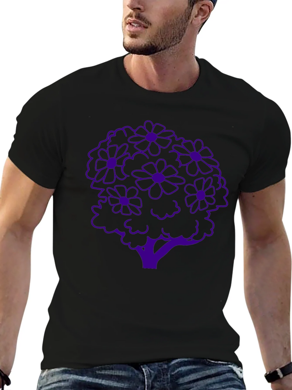 Floral Tree Graphic Tee - Stylish Black T-Shirt product image 6