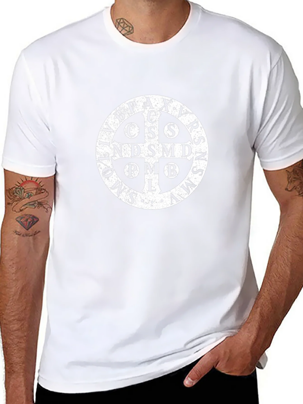 St. Benedict Medal T-Shirt - Black product image 7
