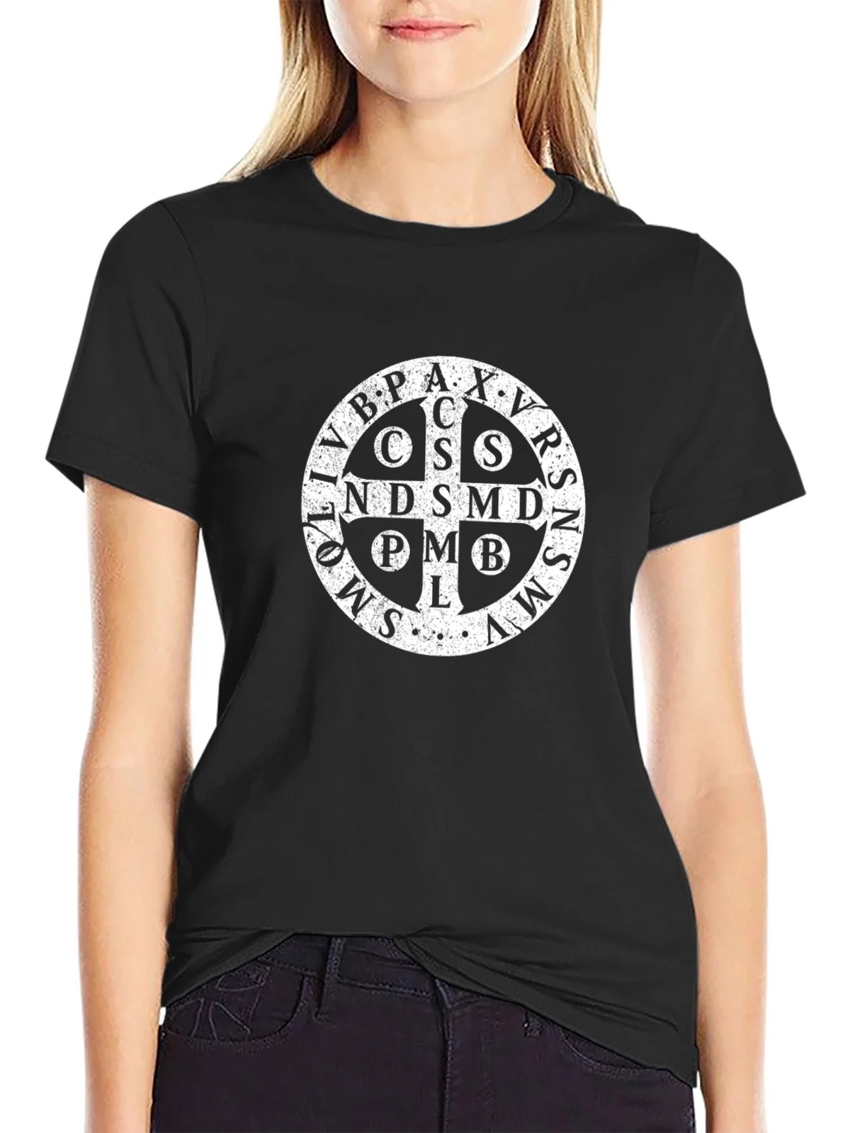 St. Benedict Medal T-Shirt - Black product image 2