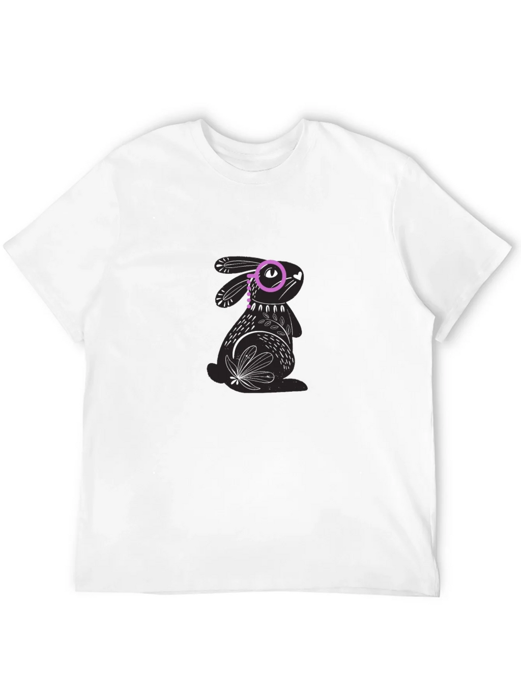 Black Tee with Rabbit Graphic product image 9