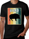 Vintage Style Boar Graphic Tee - Black product image 1