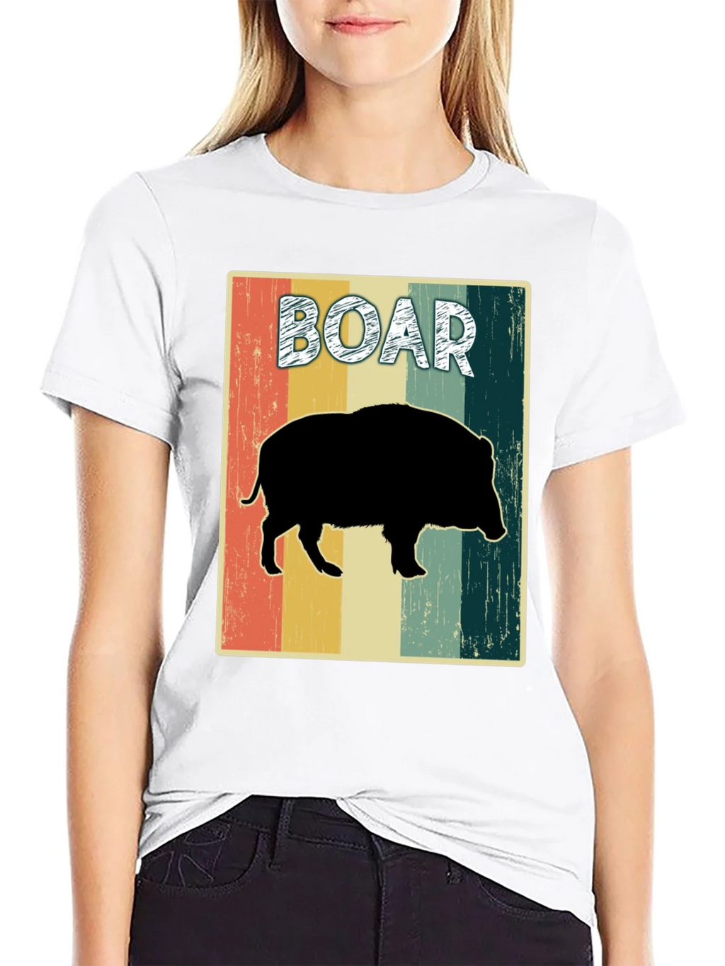 Vintage Style Boar Graphic Tee - Black product image 5