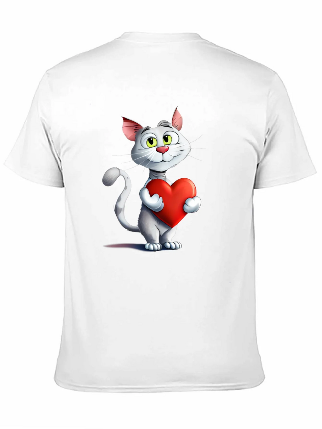 Cute Cat Holding Heart Graphic T-Shirt product image 10