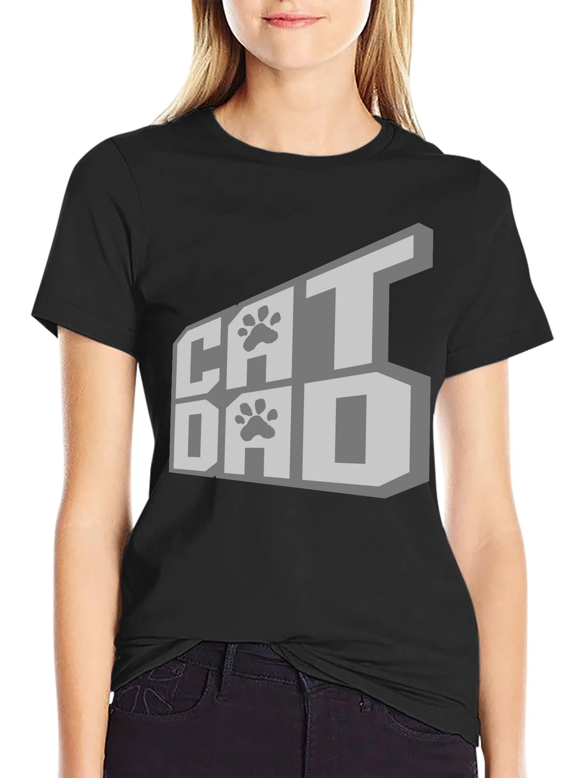 Cat Dad T-Shirt - Black product image 2