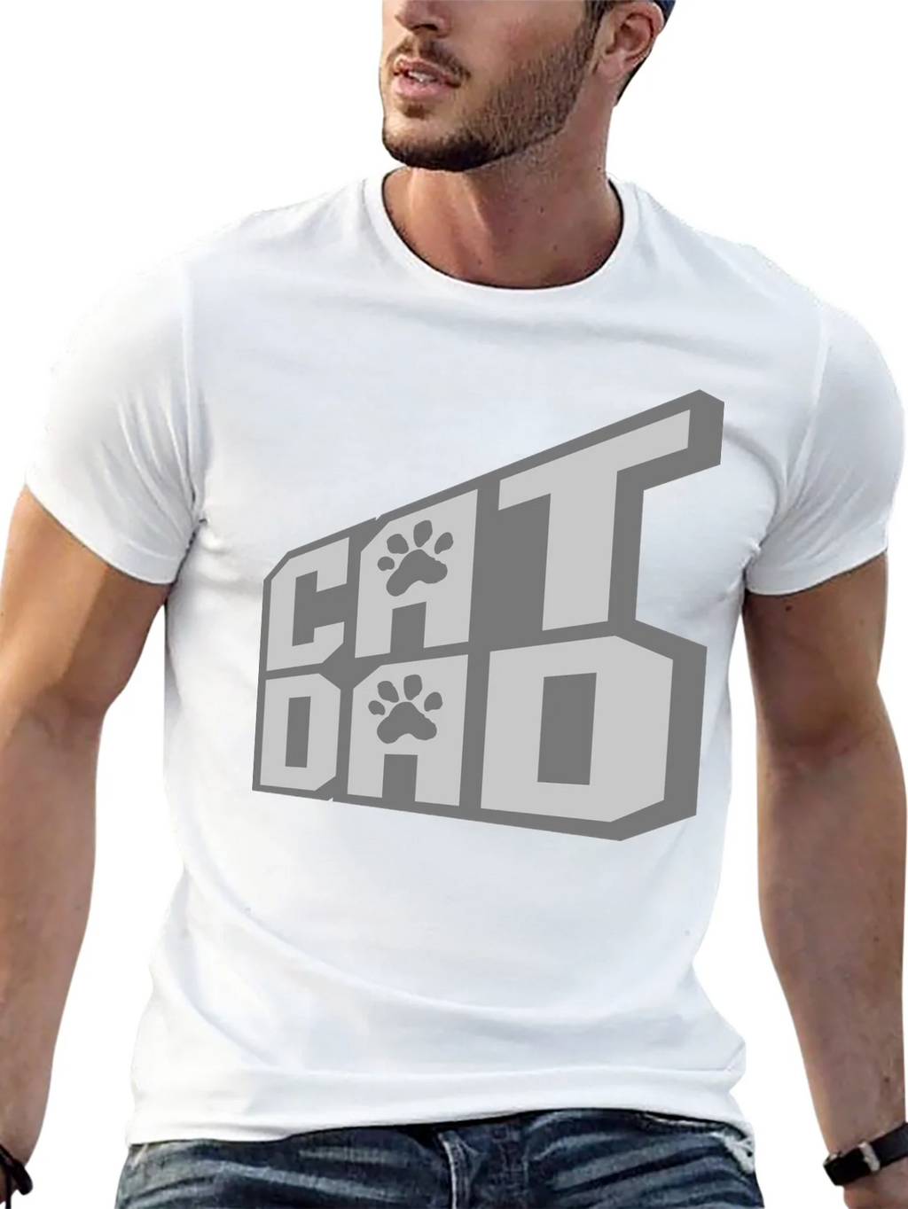 Cat Dad T-Shirt - Black product image 12