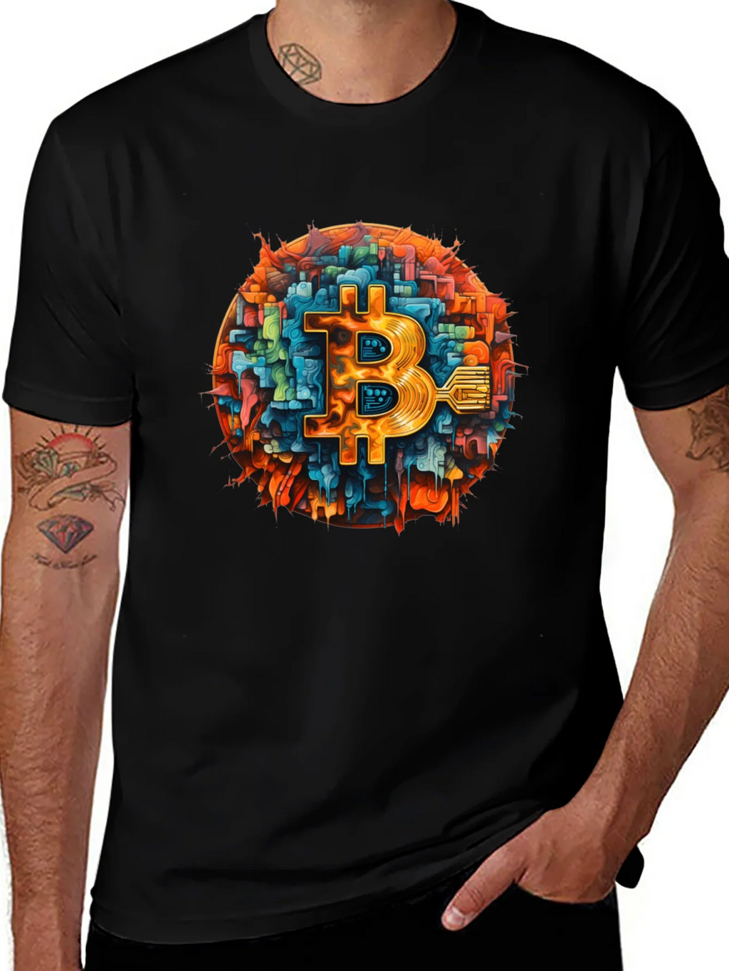 Bitcoin Tech T-Shirt - Black Crypto Tee product image 1