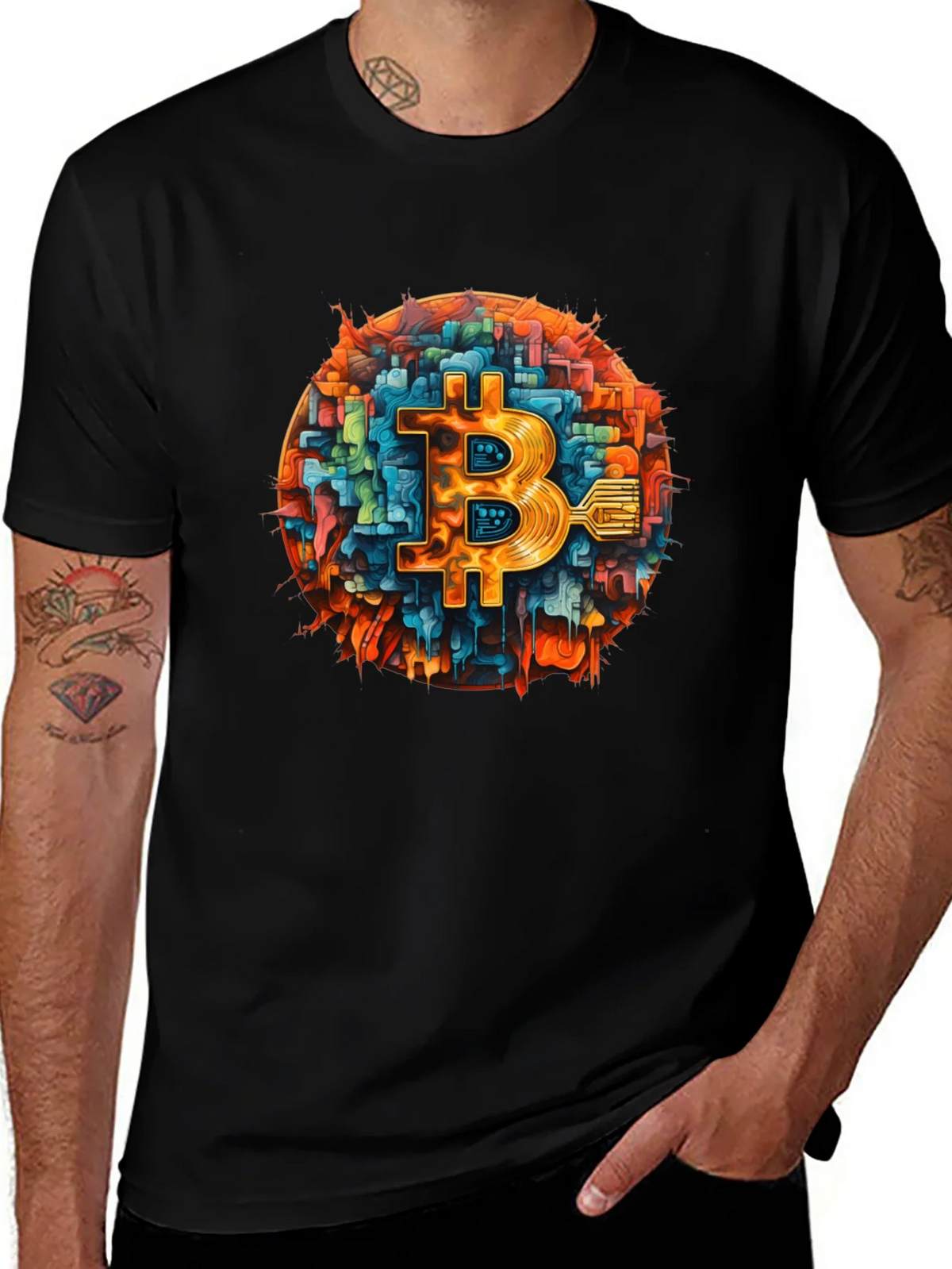 Bitcoin Tech T-Shirt - Black Crypto Tee product image 1