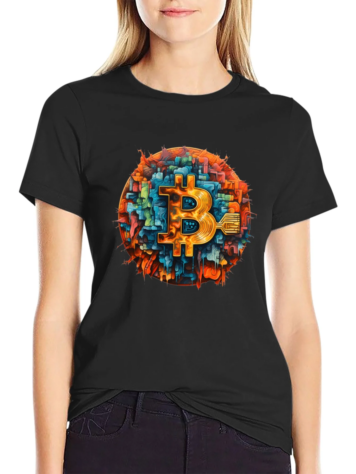 Bitcoin Tech T-Shirt - Black Crypto Tee product image 2