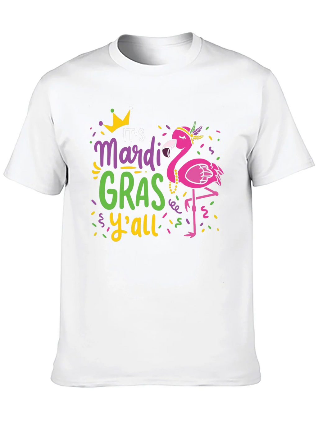 Mardi Gras Flamingo Graphic T-Shirt product image 9
