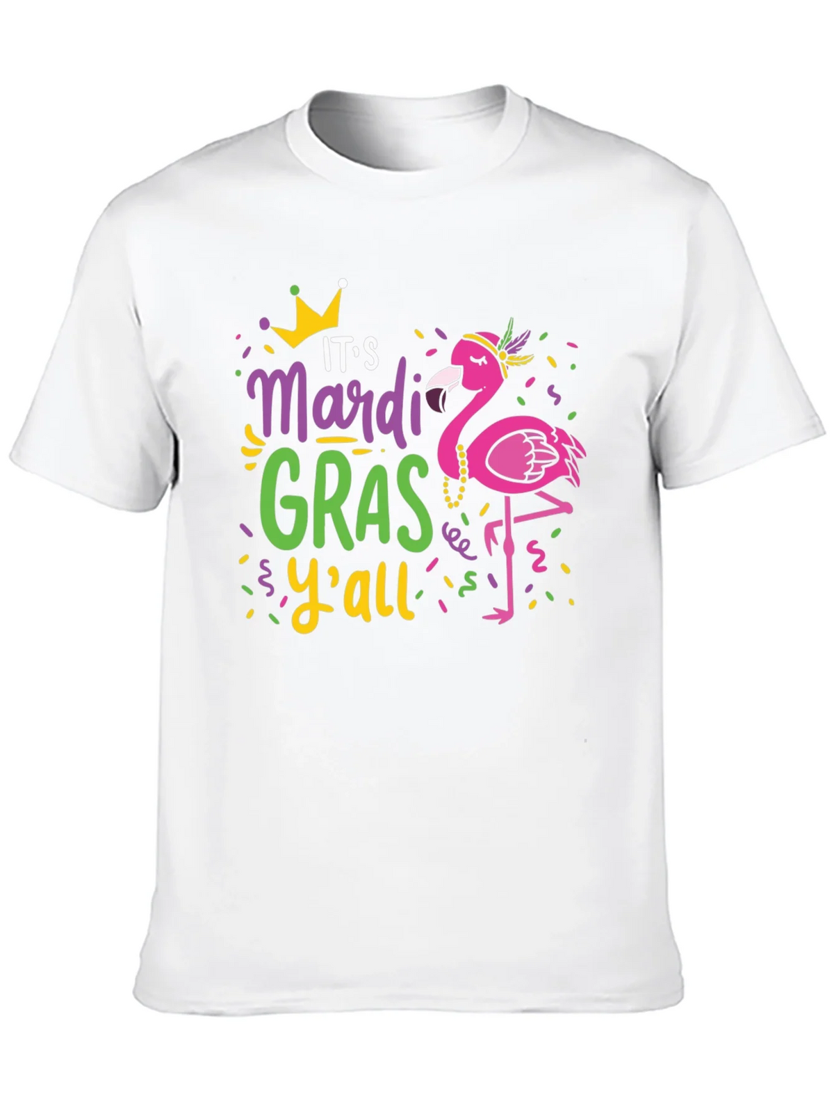 Mardi Gras Flamingo Graphic T-Shirt product image 9