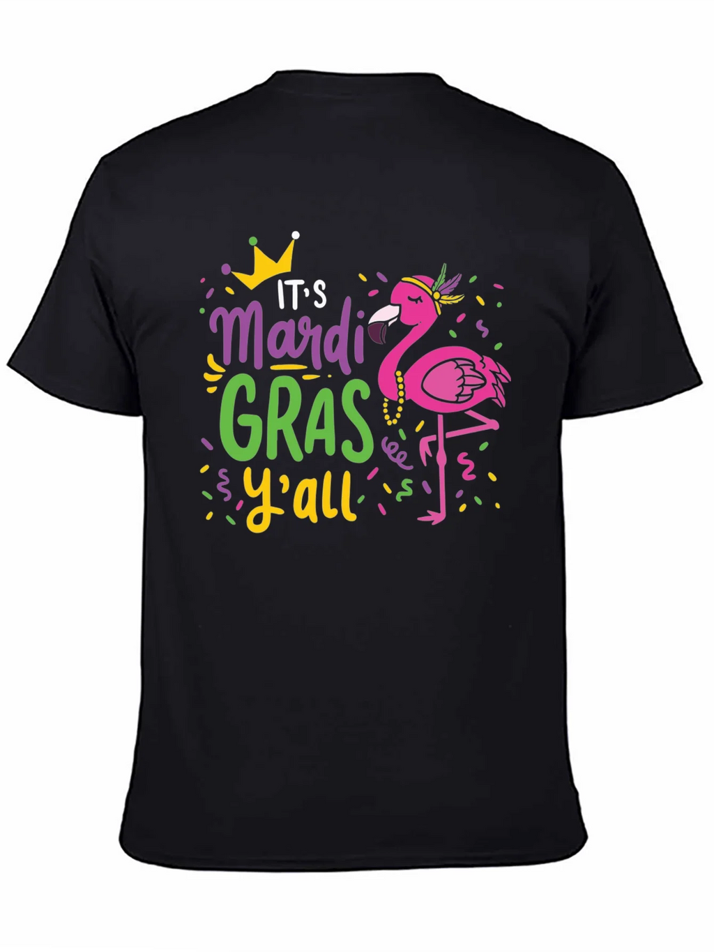 Mardi Gras Flamingo Graphic T-Shirt product image 4