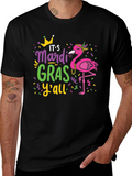 Mardi Gras Flamingo Graphic T-Shirt product image 1