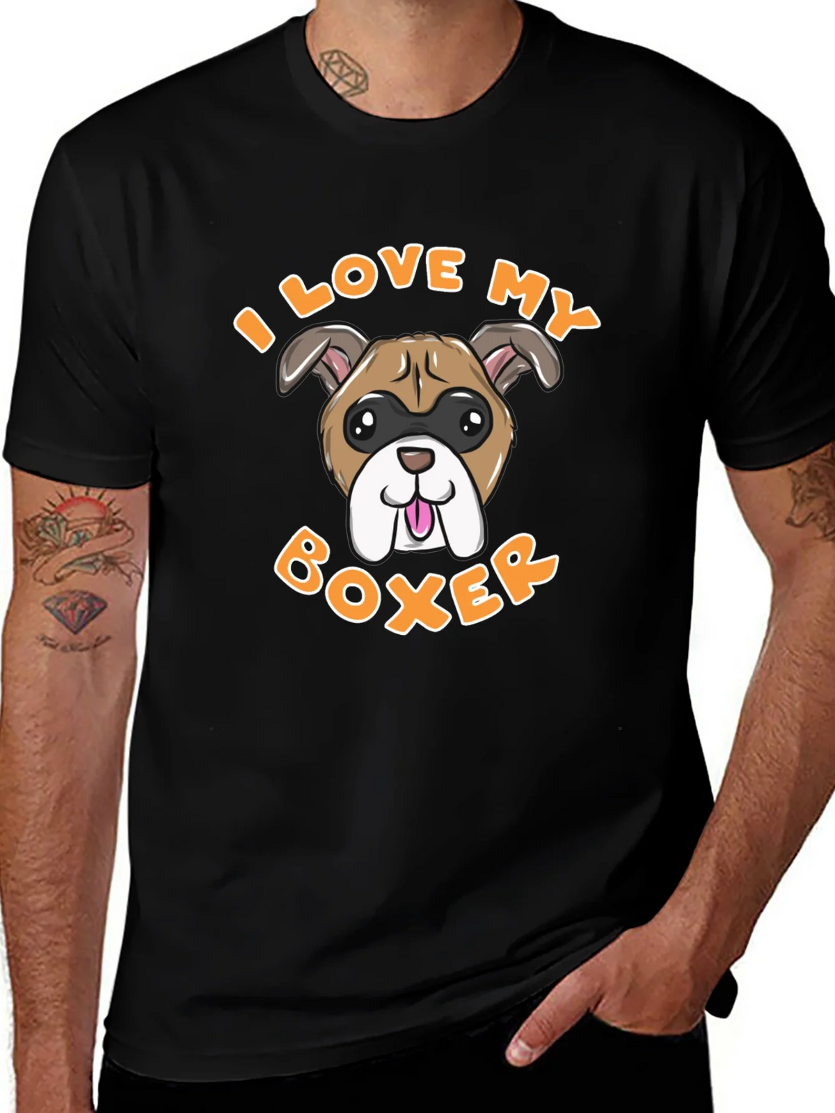 I Love My Boxer Dog Graphic Tee product image 1