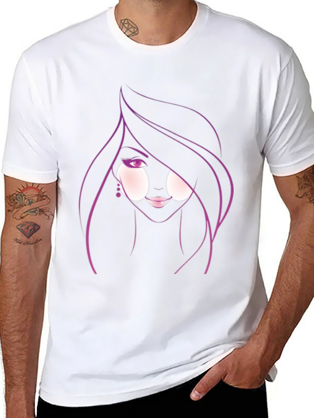 Stylish Graphic Tee - Woman Portrait Design product image 7