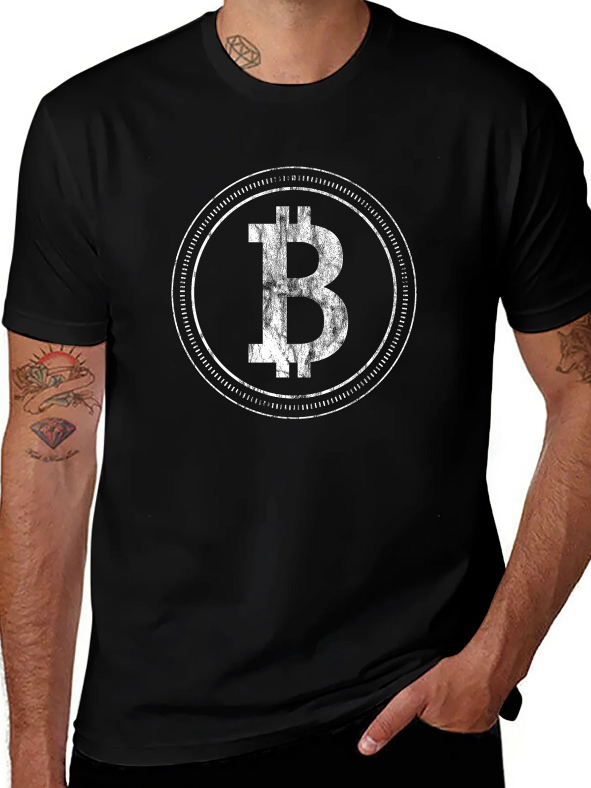 Bitcoin Logo Black T-Shirt - Crypto Currency Tee product image 1