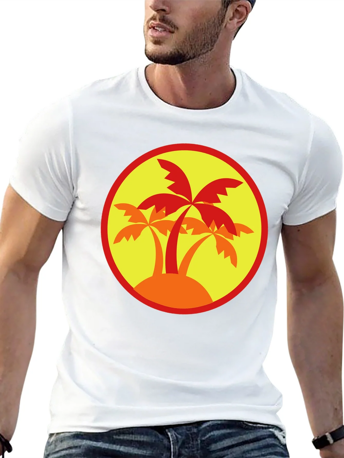 Palm Tree Graphic Tee - Black Round Neck product image 11