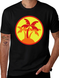 Palm Tree Graphic Tee - Black Round Neck product image 1