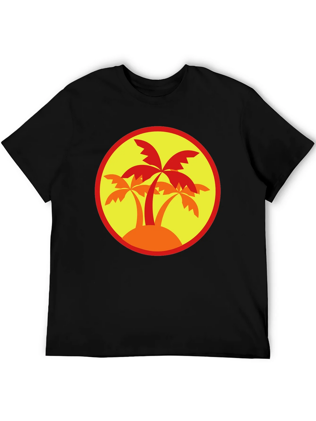 Palm Tree Graphic Tee - Black Round Neck product image 4