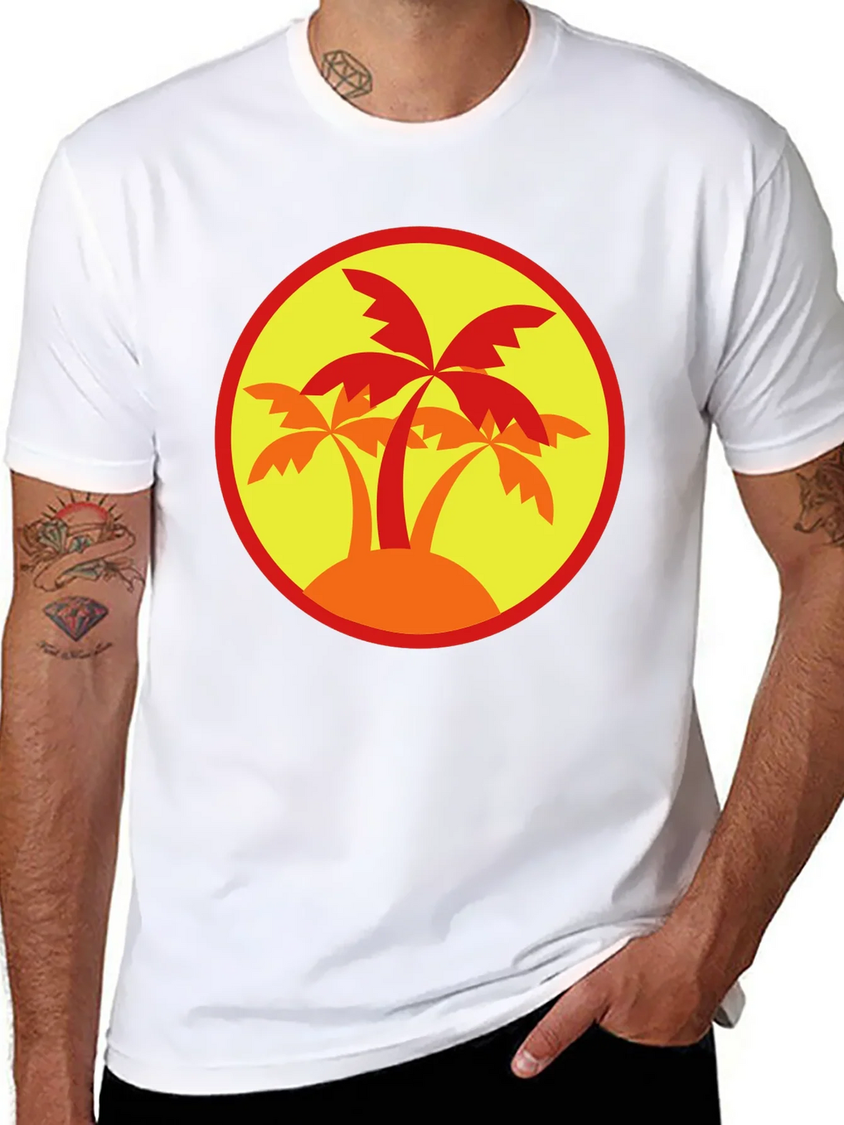 Palm Tree Graphic Tee - Black Round Neck product image 6