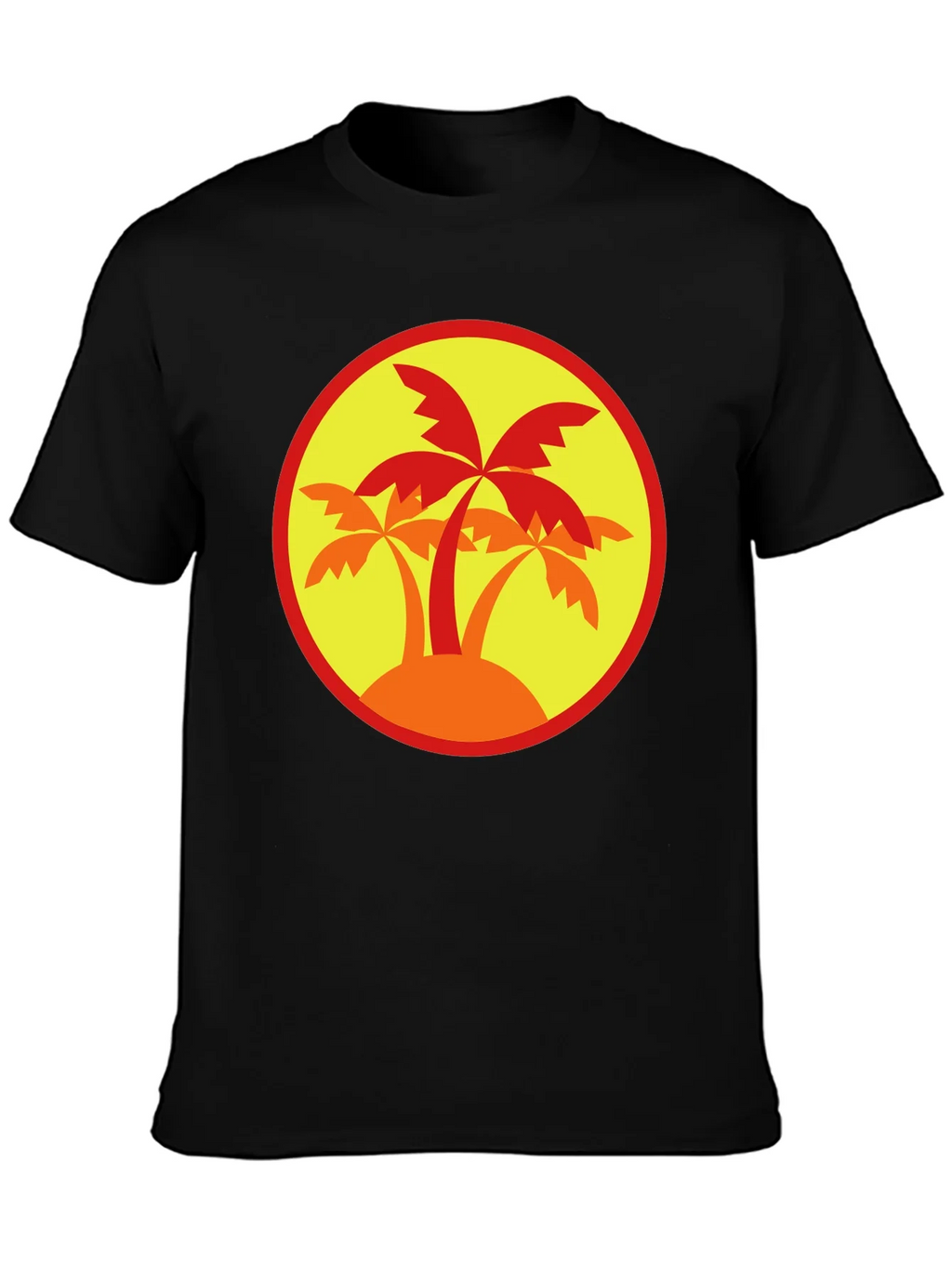 Palm Tree Graphic Tee - Black Round Neck product image 3