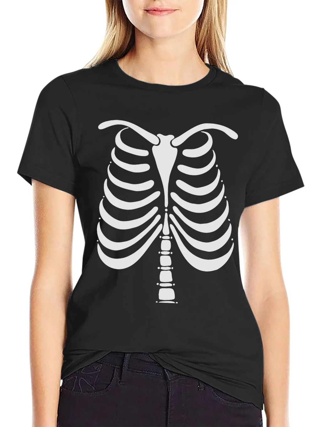 Skeleton Rib Cage Halloween Graphic Tee product image 2
