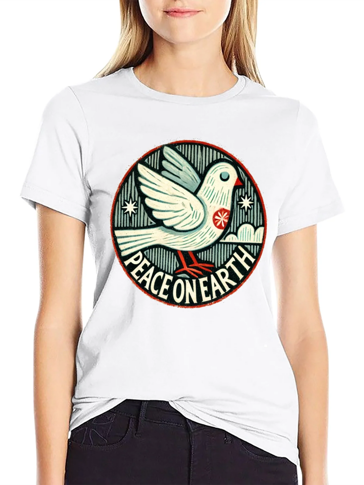 Peace On Earth Graphic Tee - Dove of T-Shirt product image 8