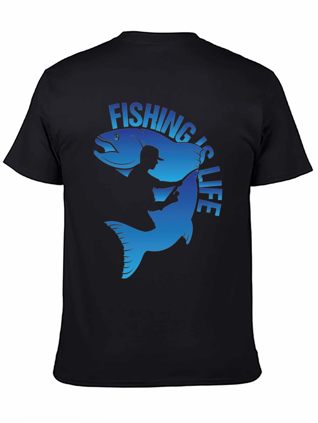 Fishing is Life Graphic T-Shirt - Black product image 4