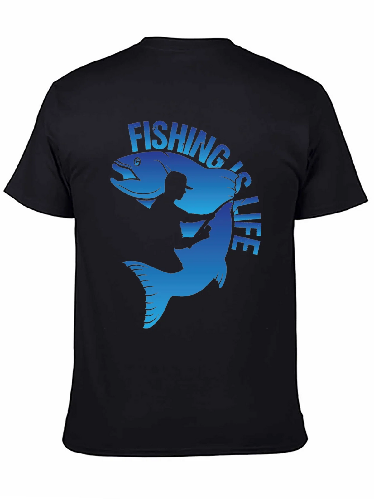 Fishing is Life Graphic T-Shirt - Black product image 4