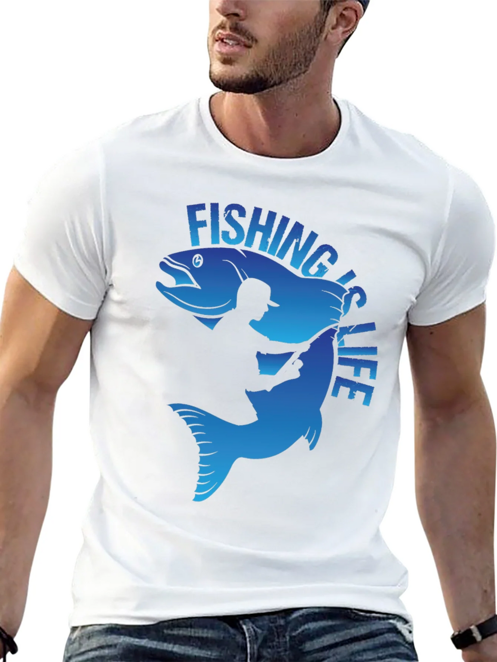 Fishing is Life Graphic T-Shirt - Black product image 12