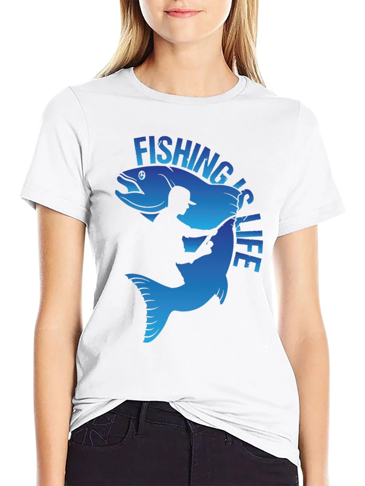 Fishing is Life Graphic T-Shirt - Black product image 8
