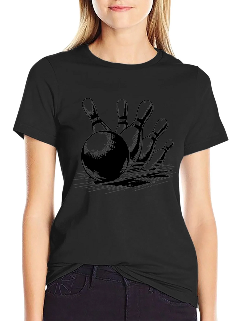 Bowling Strike Graphic Tee - Classic Black product image 2