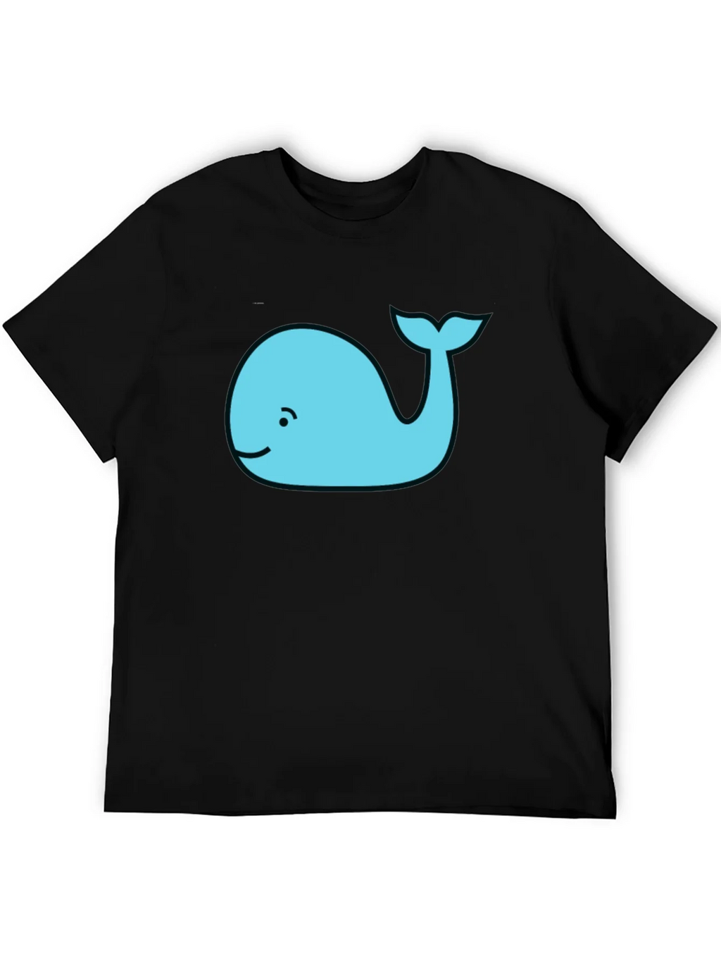 Cute Whale Graphic Tee - Black Cotton T-Shirt product image 5