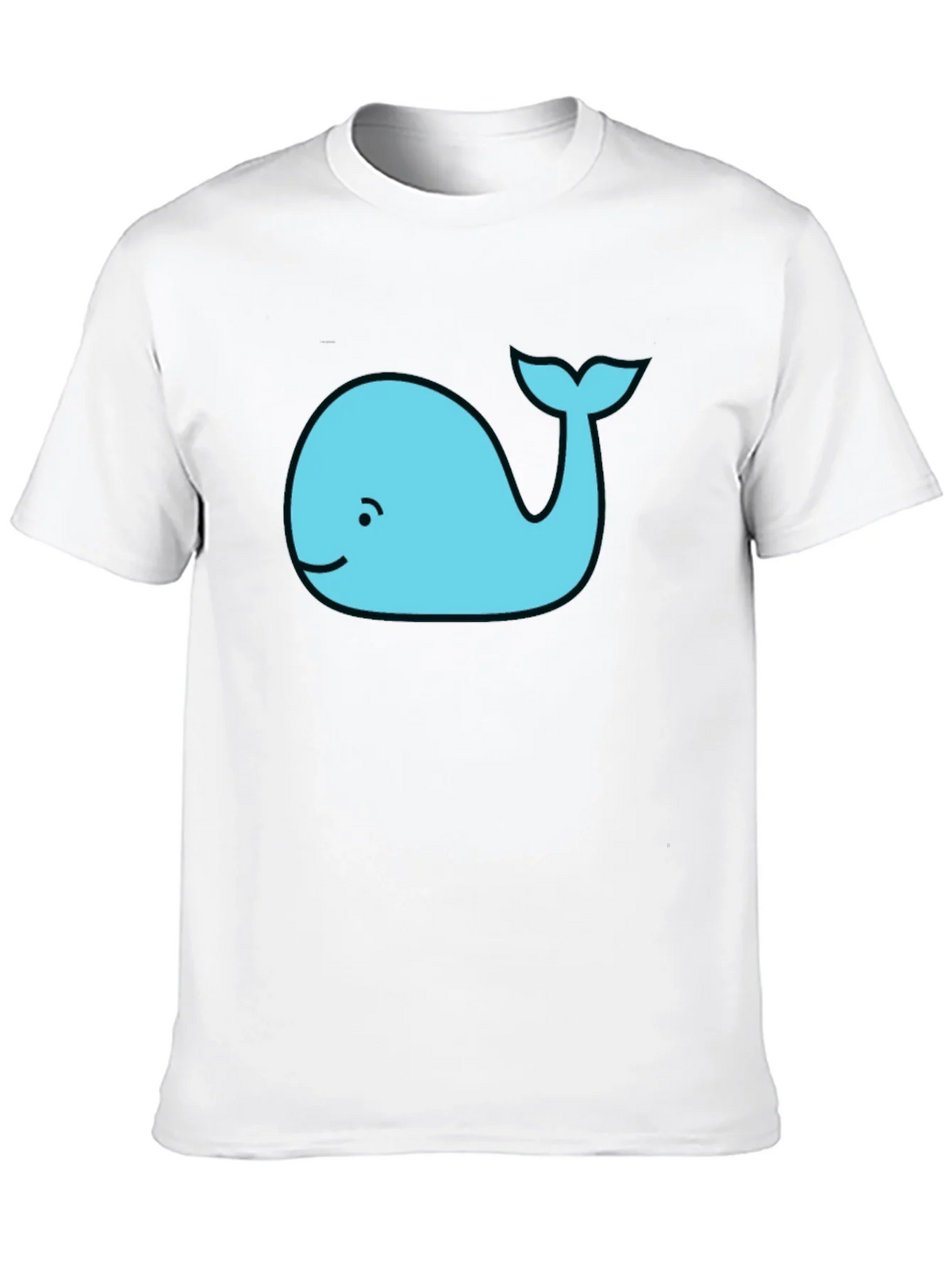 Cute Whale Graphic Tee - Black Cotton T-Shirt product image 9