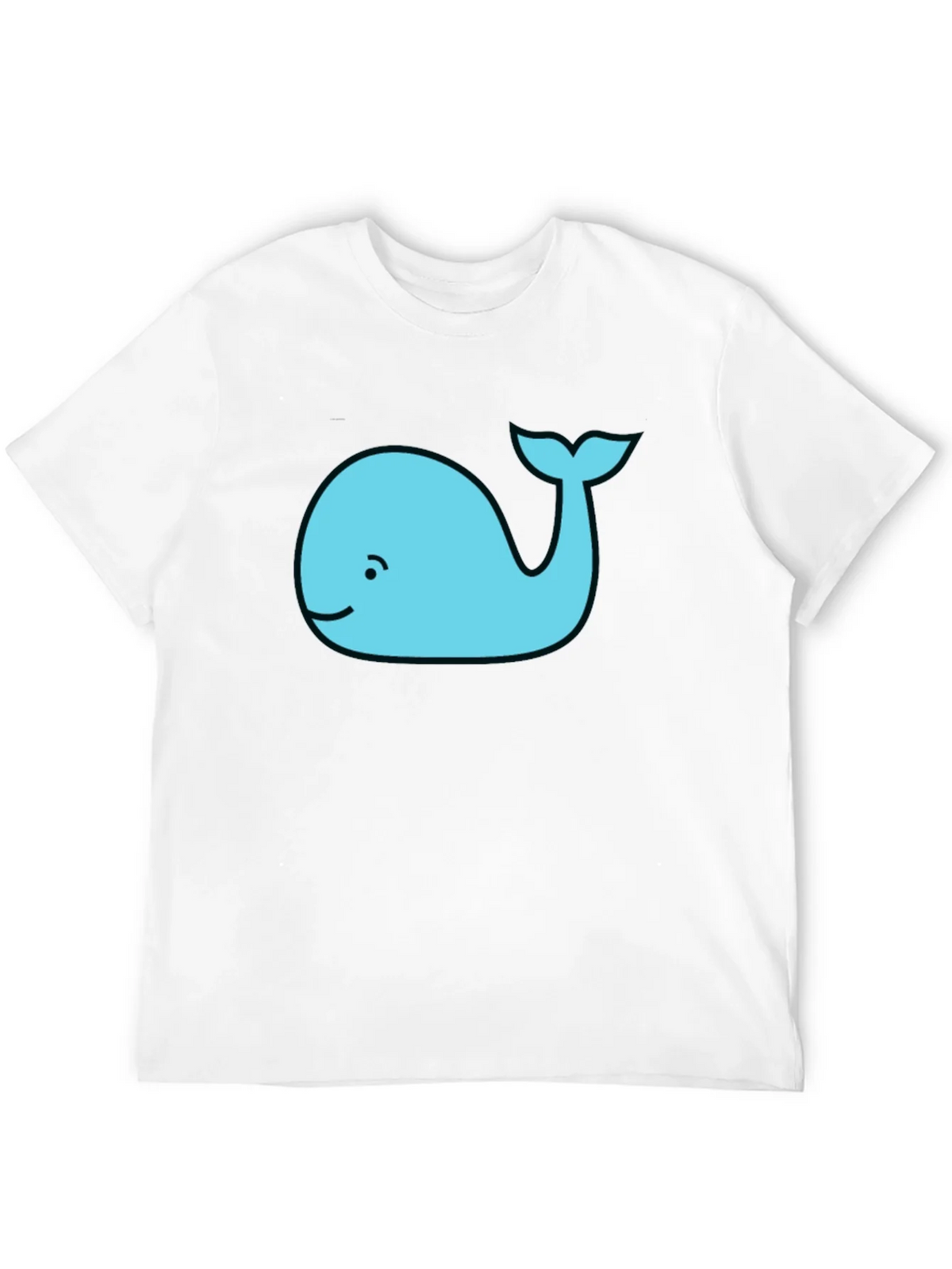 Cute Whale Graphic Tee - Black Cotton T-Shirt product image 11