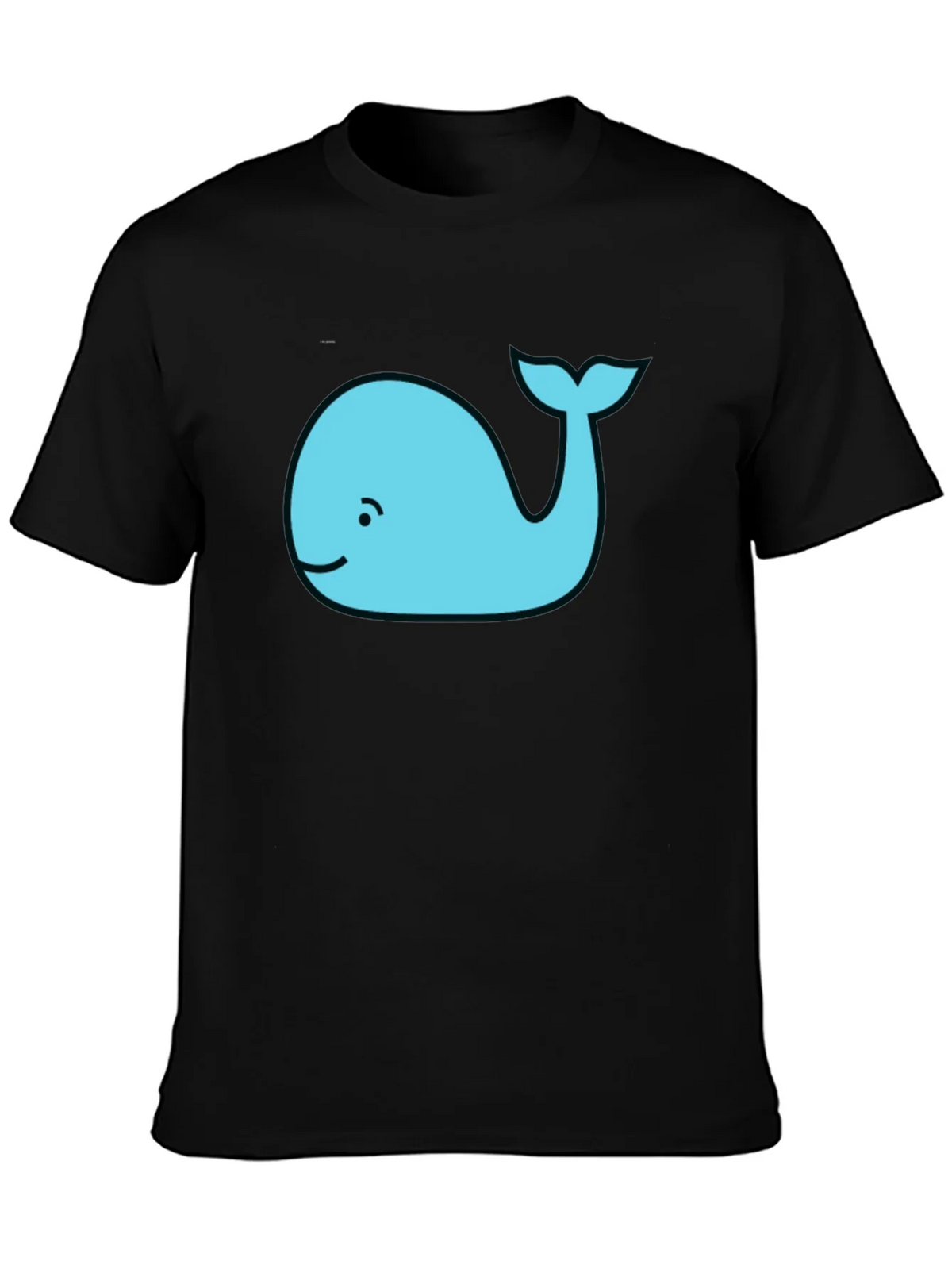 Cute Whale Graphic Tee - Black Cotton T-Shirt product image 3