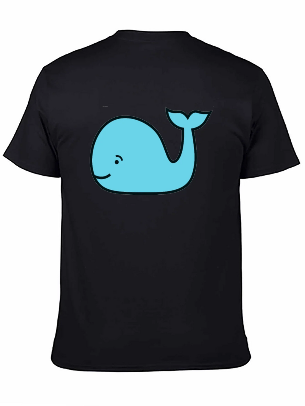 Cute Whale Graphic Tee - Black Cotton T-Shirt product image 4
