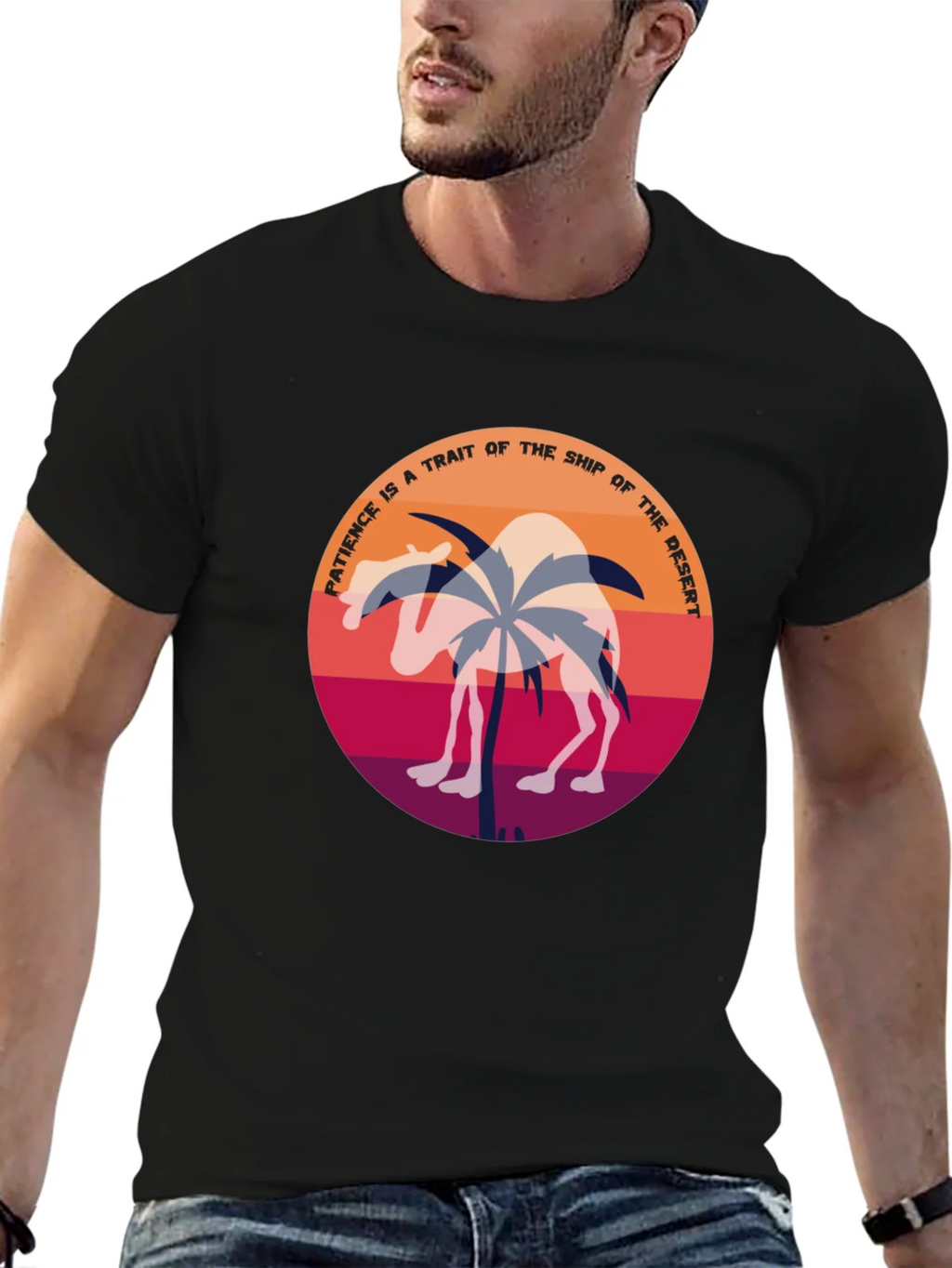 Patience Desert Camel T-Shirt - Unique Graphic Tee product image 6