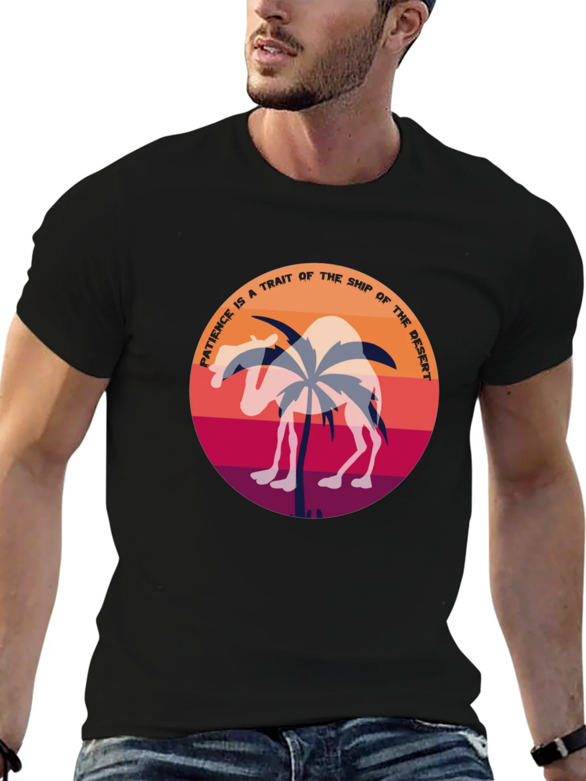 Patience Desert Camel T-Shirt - Unique Graphic Tee product image 6