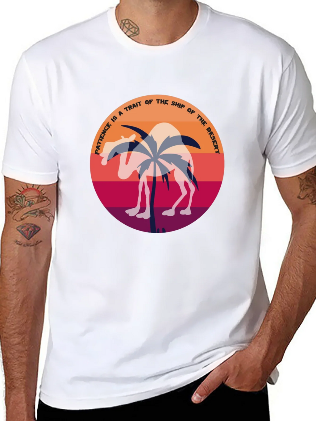 Patience Desert Camel T-Shirt - Unique Graphic Tee product image 7