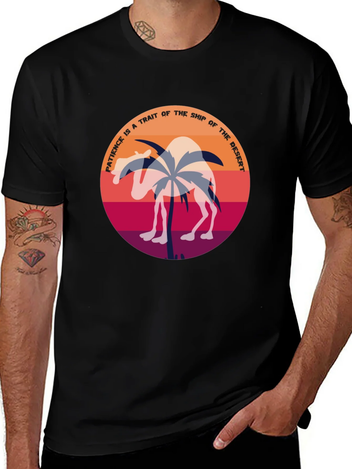 Patience Desert Camel T-Shirt - Unique Graphic Tee product image 1