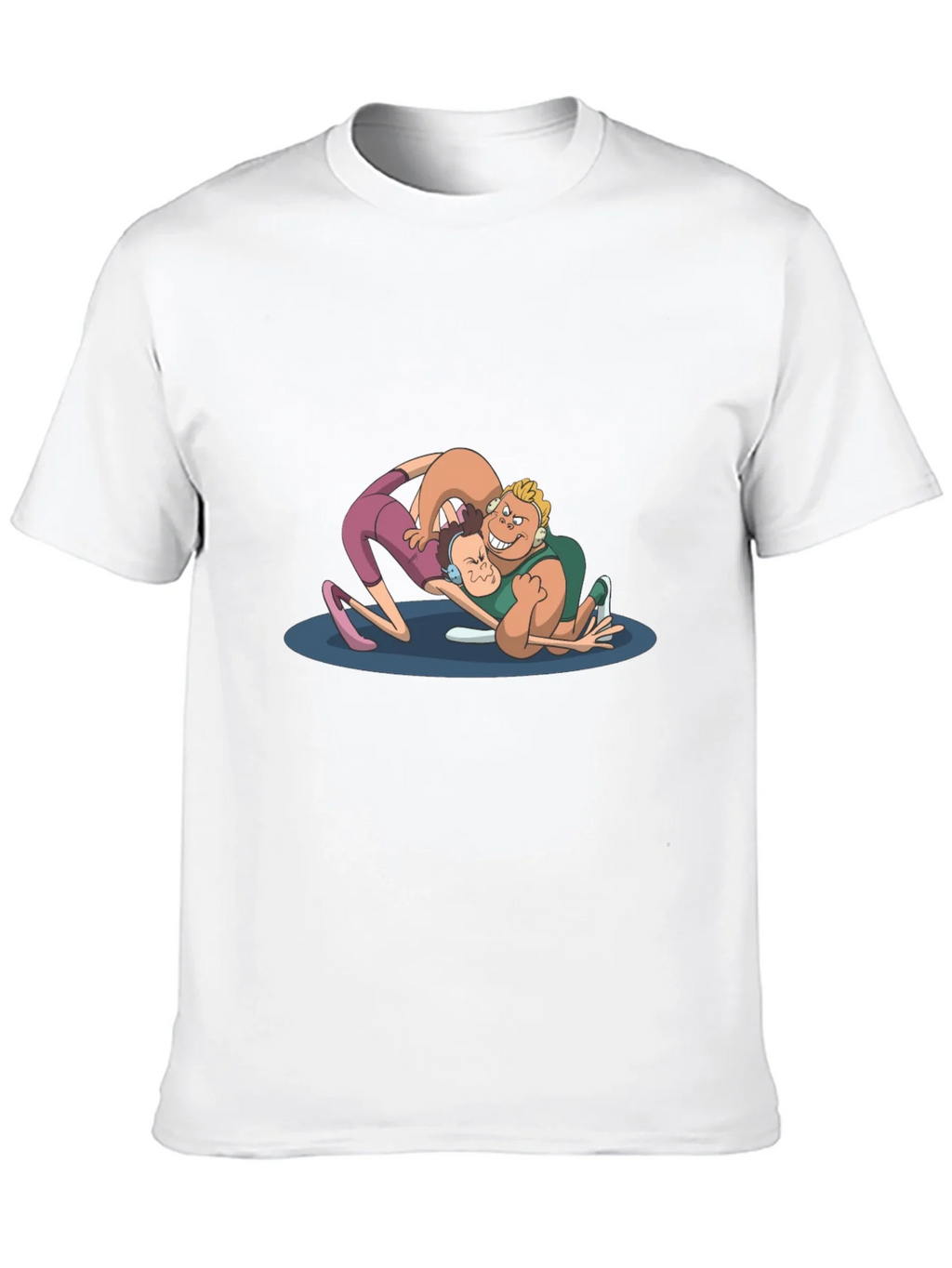 Wrestling Cartoon Graphic Black T-Shirt product image 8