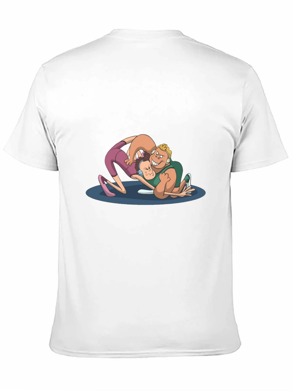 Wrestling Cartoon Graphic Black T-Shirt product image 9