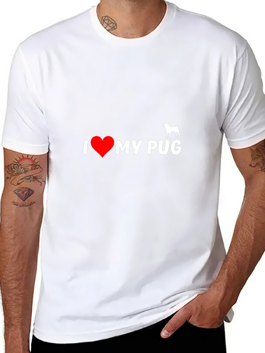 I Heart My Pug T-Shirt - Black product image 7