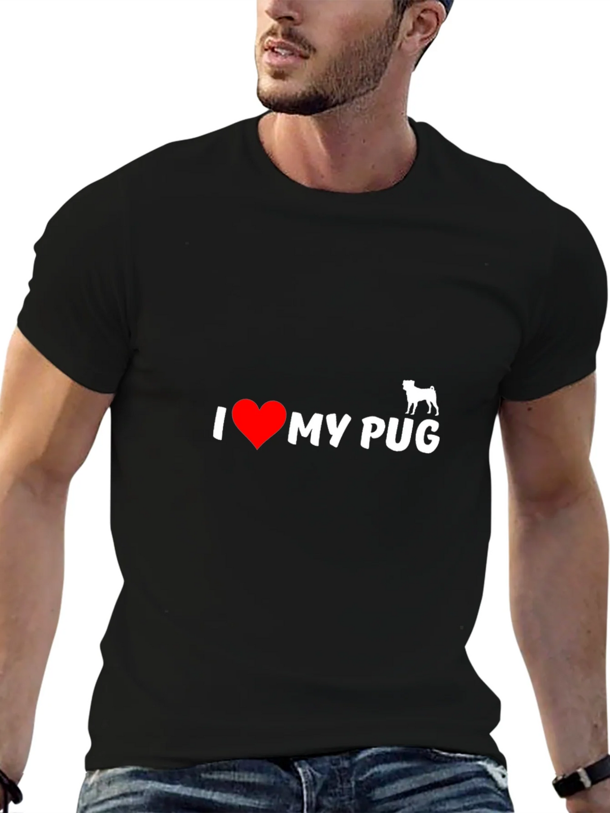 I Heart My Pug T-Shirt - Black product image 6