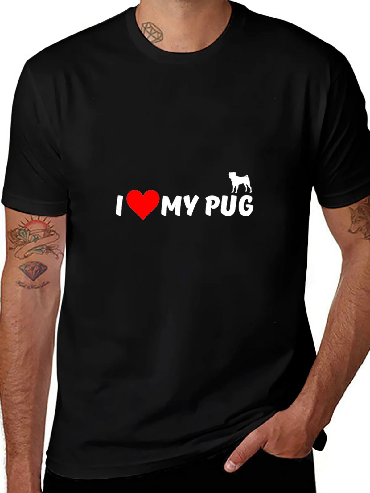 I Heart My Pug T-Shirt - Black product image 1
