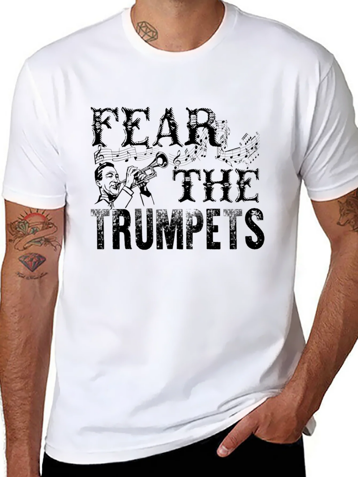 Fear The Trumpets Black T-Shirt Graphic Print product image 7